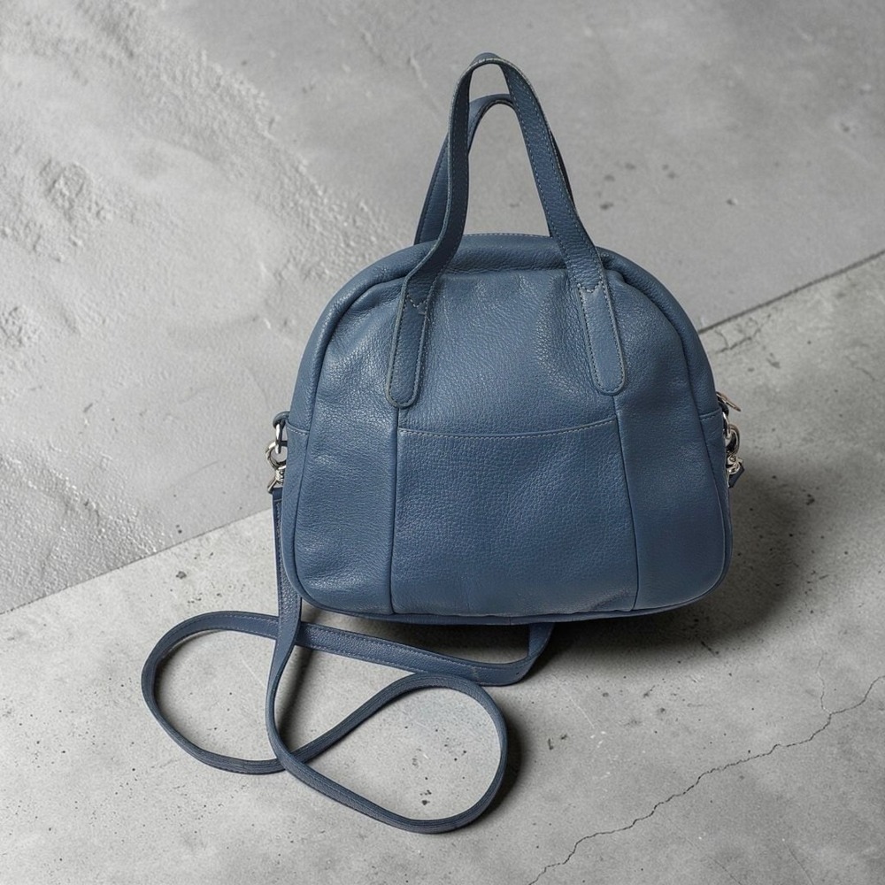 SAS‎ Kenzie Deep Blue Pebbled Leather Bag Crossbody Satchel